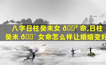 八字日柱癸未女 🌲 命,日柱癸未 🐴 女命怎么样让婚姻变好